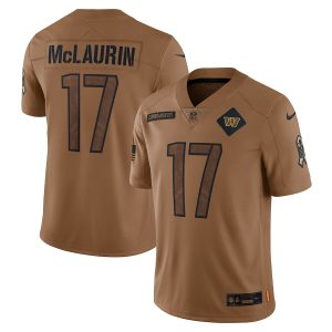 washington commanders #17 terry mclaurin men's 2024 salute to service limited elite jersey - brown