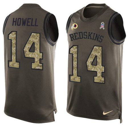 cheap Commanders #14 Sam Howell Green Men's Stitched NFL Limited Salute To Service Tank Top Jersey