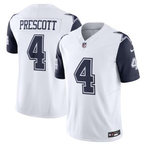 Dallas Cowboys #4 Dak Prescott Men's White Vapor F.U.S.E. Limited Jersey