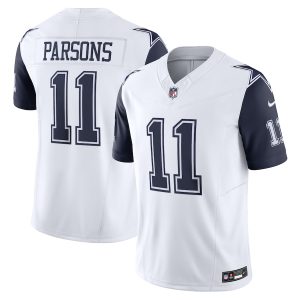 dallas cowboys #11 micah parsons men's white vapor f.u.s.e. limited elite jersey