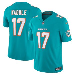 wholesale Miami Dolphins #17 Jaylen Waddle Men's Aqua Vapor F.U.S.E. Limited Jersey