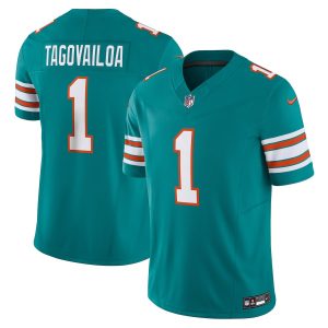 miami dolphins #1 tua tagovailoa men's aqua vapor f.u.s.e. limited cheap jersey