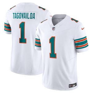 Miami Dolphins #1 Tua Tagovailoa Men's White Vapor F.U.S.E. Limited Jersey