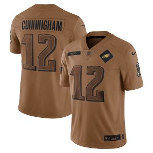 elite Philadelphia Eagles #12 Randall Cunningham Men's 2024 Salute To Service Limited Jersey - Brown