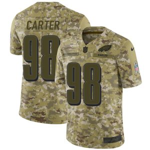 elite Eagles #98 Jalen Carter Camo Men's Stitched NFL Limited 2024 Salute To Service Jersey