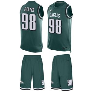 elite Eagles #98 Jalen Carter Green Team Color Men's Stitched NFL Limited Tank Top Suit Jersey