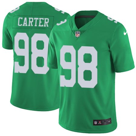 wholesale Eagles #98 Jalen Carter Green Men's Stitched NFL Limited Rush Jersey