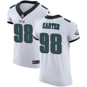 Eagles #98 Jalen Carter White Men's Stitched NFL Vapor Untouchable Elite Jersey