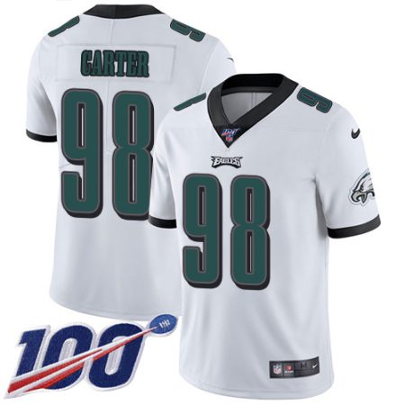 eagles #98 jalen carter white men's stitched nfl 100th season vapor untouchable limited cheap jersey