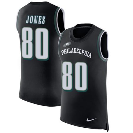 elite Eagles #80 Julio Jones Black Alternate Men's Stitched NFL Limited Rush Tank Top Jersey