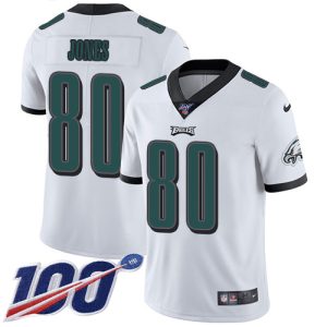 elite Eagles #80 Julio Jones White Men's Stitched NFL 100th Season Vapor Untouchable Limited Jersey