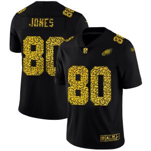 cheap Philadelphia Eagles #80 Julio Jones Men's Leopard Print Fashion Vapor Limited NFL Jersey Black