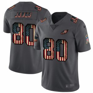 Philadelphia Eagles #80 Julio Jones 2024 Salute to Service Retro USA Flag Limited NFL Jersey