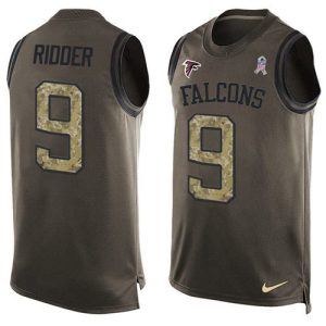 wholesale Falcons #9 Desmond Ridder Green Men's Stitched NFL Limited Salute To Service Tank Top Jersey