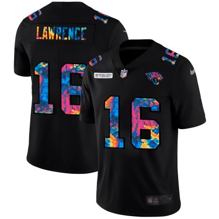 Jacksonville Jaguars #16 Trevor Lawrence Men's Multi-Color Black 2024 NFL Crucial Catch Vapor Untouchable Limited Jersey