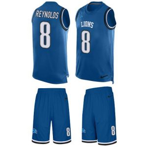 lions #8 josh reynolds blue team color men's stitched nfl limited tank top suit cheap jersey