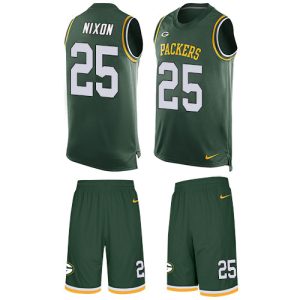 Packers #25 Keisean Nixon Green Team Color Men's Stitched NFL Limited Tank Top Suit Jersey