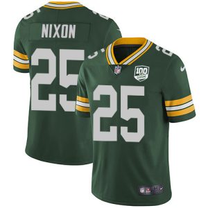 cheap Packers #25 Keisean Nixon Green Team Color Men's 100th Season Stitched NFL Vapor Untouchable Limited Jersey