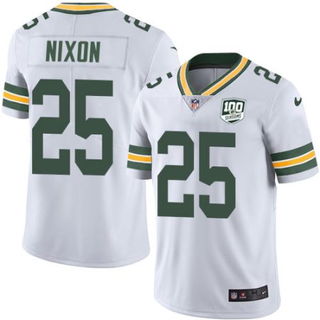 Packers #25 Keisean Nixon White Men's 100th Season Stitched NFL Vapor Untouchable Limited Jersey