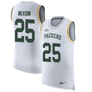 Packers #25 Keisean Nixon White Men's Stitched NFL Limited Rush Tank Top Jersey