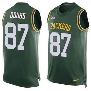 cheap Packers #87 Romeo Doubs Green Team Color Men's Stitched NFL Limited Tank Top Jersey