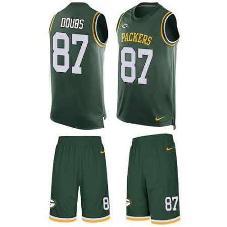 packers #87 romeo doubs green team color men's stitched nfl limited tank top suit wholesale jersey