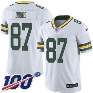 packers #87 romeo doubs white men's stitched nfl 100th season vapor untouchable limited cheap jersey