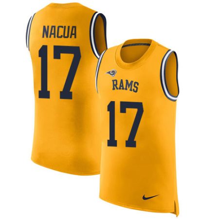 Rams #17 Puka Nacua Gold Men's Stitched NFL Limited Rush Tank Top Jersey