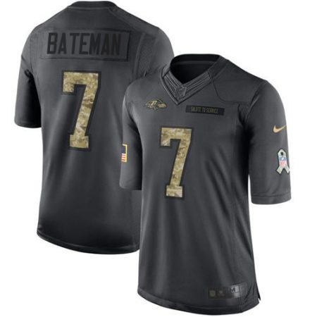 Ravens #7 Rashod Bateman Black Men's Stitched NFL Limited 2024 Salute to Service Jersey