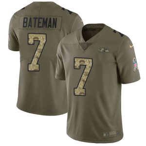 ravens #7 rashod bateman olive/camo men's stitched nfl limited 2024 salute to service cheap jersey