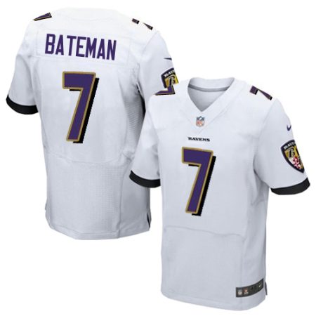 cheap Ravens #7 Rashod Bateman White Men's Stitched NFL New Elite Jersey