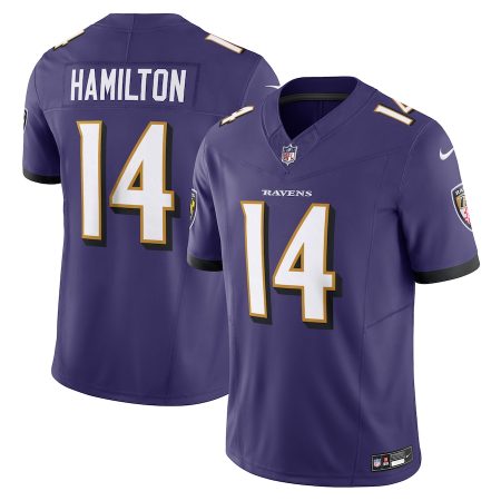 cheap Baltimore Ravens #14 Kyle Hamilton Men's Purple Vapor F.U.S.E. Limited Jersey