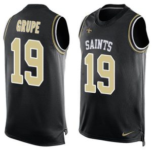 wholesale Saints #19 Blake Grupe Black Team Color Men's Stitched NFL Limited Tank Top Jersey