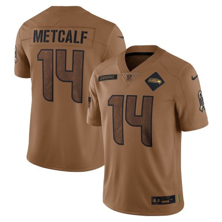 Seattle Seahawks #14 DK Metcalf Men's 2024 Salute To Service Limited Jersey - Brown