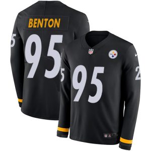 cheap Steelers #96 Keeanu Benton Black Team Color Stitched NFL Limited Therma Long Sleeve Jersey