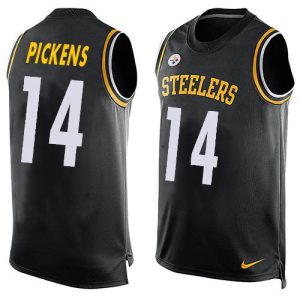 cheap Steelers #14 George Pickens Black Team Color Men's Stitched NFL Limited Tank Top Jersey