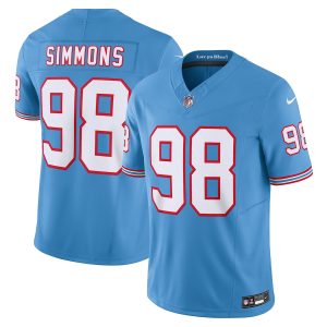 tennessee titans #98 jeffery simmons men's light blue vapor f.u.s.e. limited elite jersey