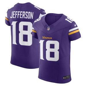 Minnesota Vikings #18 Justin Jefferson Men's Purple Vapor F.U.S.E. Elite Jersey