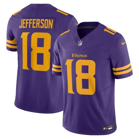 wholesale Minnesota Vikings #18 Justin Jefferson Men's Purple Vapor F.U.S.E. Limited Jersey Alternate