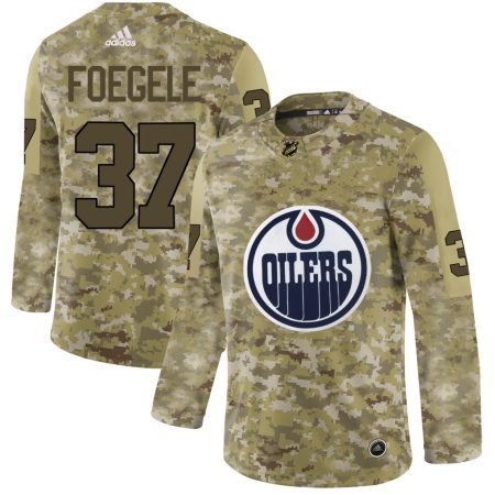 elite Adidas Oilers #37 Warren Foegele Camo Authentic Stitched NHL Jersey