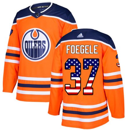 adidas oilers #37 warren foegele orange home authentic usa flag stitched nhl elite jersey