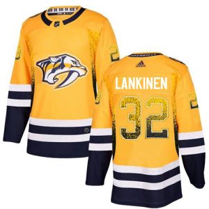 Adidas Predators #32 Kevin Lankinen Yellow Home Authentic Drift Fashion Stitched NHL Jersey