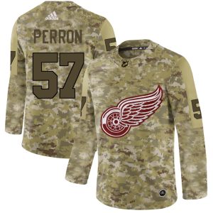 Adidas Red Wings #57 David Perron Camo Authentic Stitched NHL Jersey