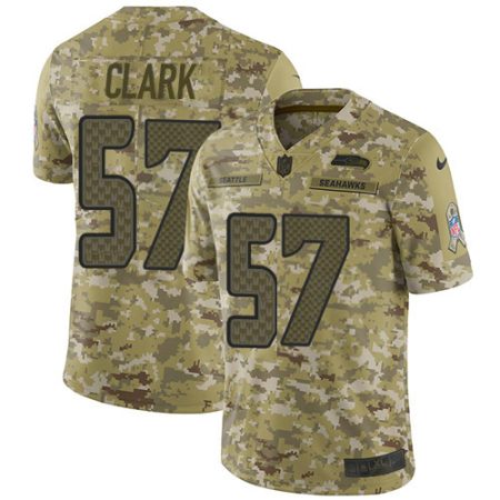 Seahawks #57 Frank Clark Camo Men's Stitched NFL Limited 2018 Salute To Service Jersey