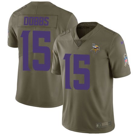 Vikings #15 Josh Dobbs Olive Youth Stitched NFL Limited 2017 Salute To Service Jersey