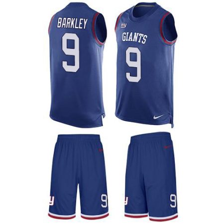 wholesale Giants #9 Matt Barkley Royal Blue Team Color Men's Stitched NFL Limited Tank Top Suit Jersey