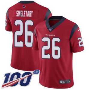 texans #26 devin singletary red alternate youth stitched nfl 100th season vapor untouchable limited cheap jersey