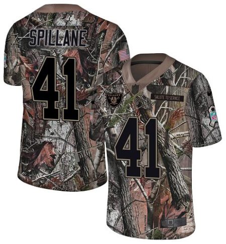 cheap Raiders #41 Robert Spillane Camo Men's Stitched NFL Limited Rush Realtree Jersey