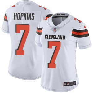 elite Browns #7 Dustin Hopkins White Women's Stitched NFL Vapor Untouchable Limited Jersey