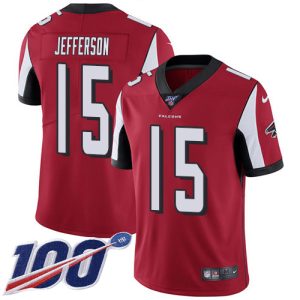 falcons #15 van jefferson red team color men's stitched nfl 100th season vapor untouchable limited wholesale jersey